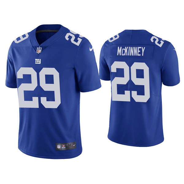Men's Giants #29 Xavier McKinney Blue Vapor Untouchable Limited Stitched NFL Jersey
